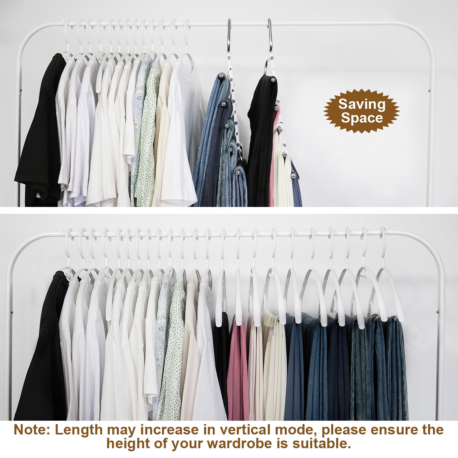 CoHoXXYY Pants Hangers Space-Saving: Non-Slip, Organize Multiple Types of Pants with Ease - Jeans, Trousers, Leggings, Scarves (2 Pack)