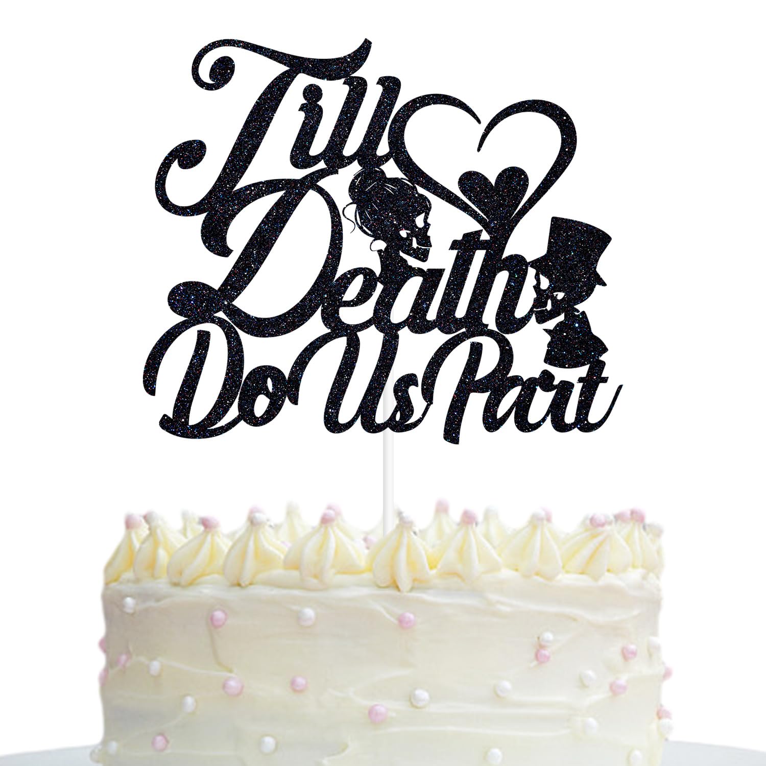 Till Death Do Us Part Cake Topper, Till Death My Love, Halloween Skull Wedding Cake Decor, Wedding Engagement/Bridal Shower Party Decortions