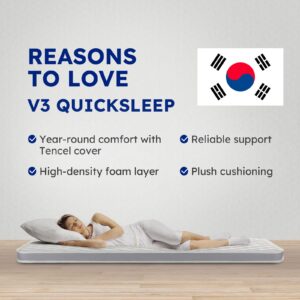 QUICKSLEEP V3 Z Cube Mattress Topper, Dorm Topper, Premium 4 Inch Mattress Topper in A Box Mattress Two-Sided Mattress Plush Top Firm Bottom Edge Support Euro Top Memory Foam High Density Foam (Queen)