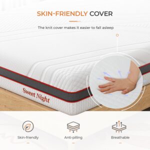 Sweetnight Twin Mattress, 10 Inch Memory Foam Mattress in a Box for Comfy Sleep and Pressure Relief, Flippable Twin Mattress for Kids, CertiPUR-US Certified