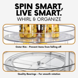 Clear Lazy Susan Organizer, Rotating Kitchen Pantry Organization and Storage, Medicine Cabinet Organizer, Lazy Susan Turntable Organizer for Cabinets, Bathroom, Refrigerator, Dresser, Spice Organizer