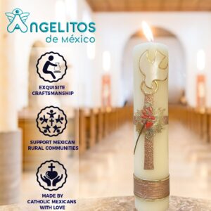 Angelitos de Mexico Faith Holy Spirit Confirmation Candle Vela Cirio de Confirmacion Espiritu Santo Misa Fé Católica