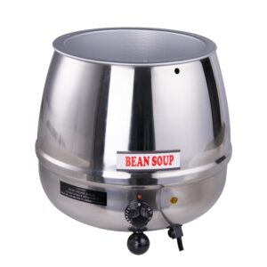 Hakka Commercial Soup Warmer - Stainless Steel Soup Kettle for Parties - Electric Soup Heater with Precise Temperature Control, 11-Quart