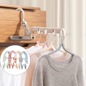 moxuercty space saving foldable anti rust plastic travel drying rack with 5 holes, 2 racks and 4 hangers