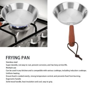 Nonstick Frying Pan, Saute Fry Pan Stainless Steel Frying Pan Non Stick Egg Pan Fry Pan for Household Restaurant Induction Cooker (12CM)