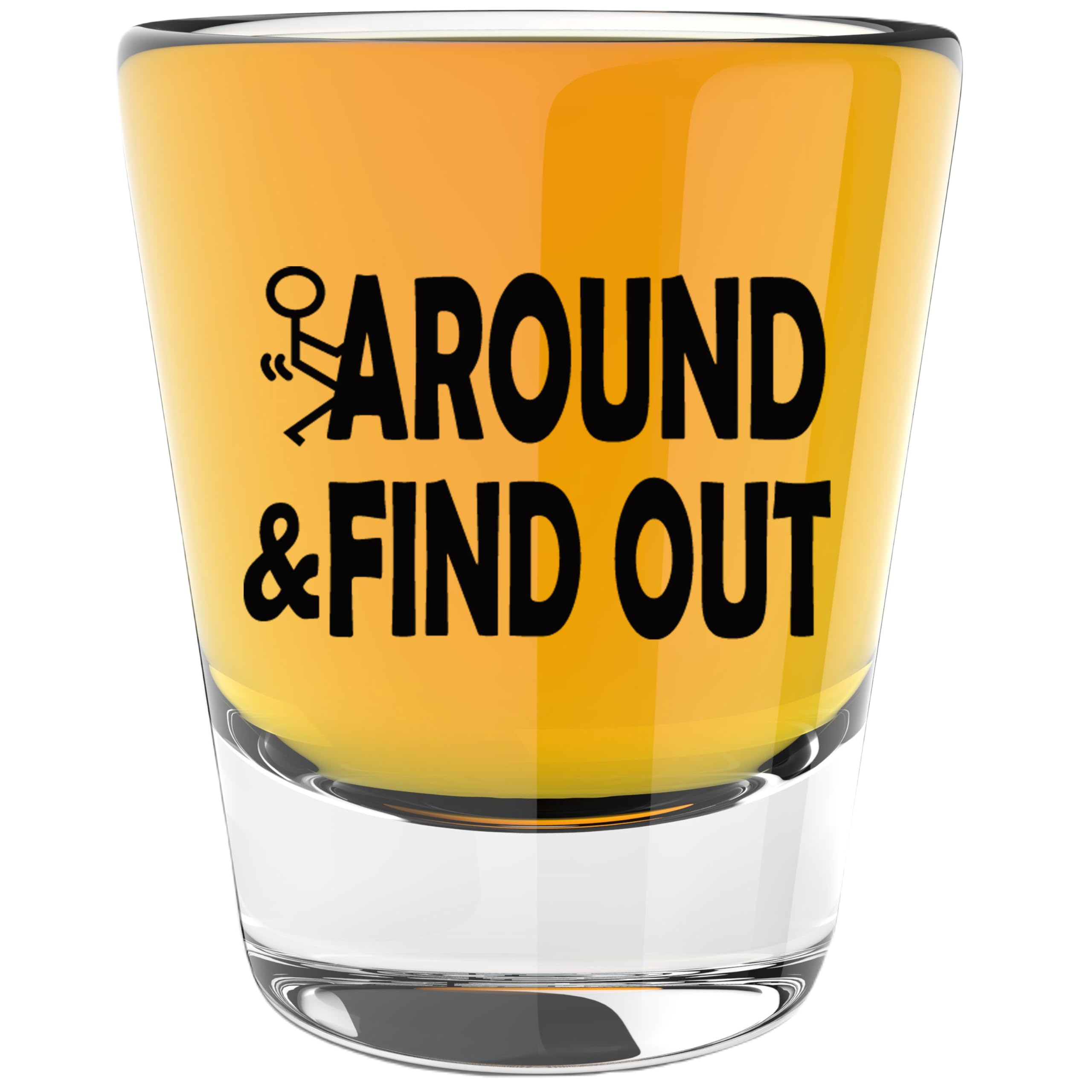 LitGifts Eff Around And Find Out Shot Glass - Cute Shot Glasses for Women or Men - Funny Shot Glasses for Adults - Fun Birthday Gifts for Him or Her - 1.75 Ounce Glass Shot Glass