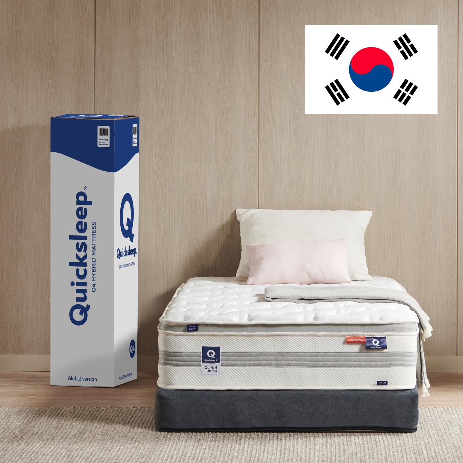 QUICKSLEEP Q4 Z Cube Mattress, Premium 11.5 Inch Two-Sided Mattress Spring Mattress Hybrid Bed in A Box Plush Top Firm Bottom Edge Support Euro Top with Memory Foam High Density Foam (Twin)