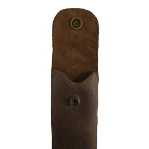 Hide & Drink, Vertical Marker Case for Men and Women, Pen and Pencil Pouch Handmade from Full Grain Leather, Artist Accessory, Bourbon Brown