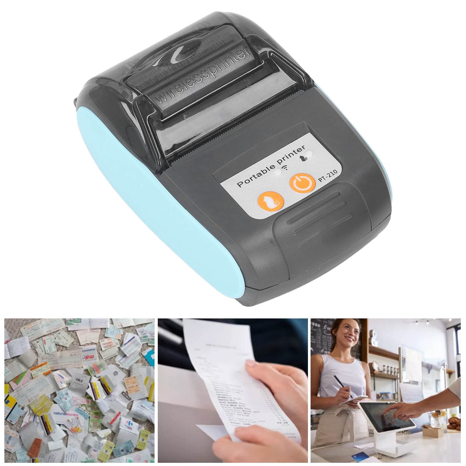 Mini Pocket Printer, Bluetooth Thermal Receipt Printer for iOS Android and Windows, 58mm Portable Small POS Bill Printer for Restaurant Sales Retail (Without