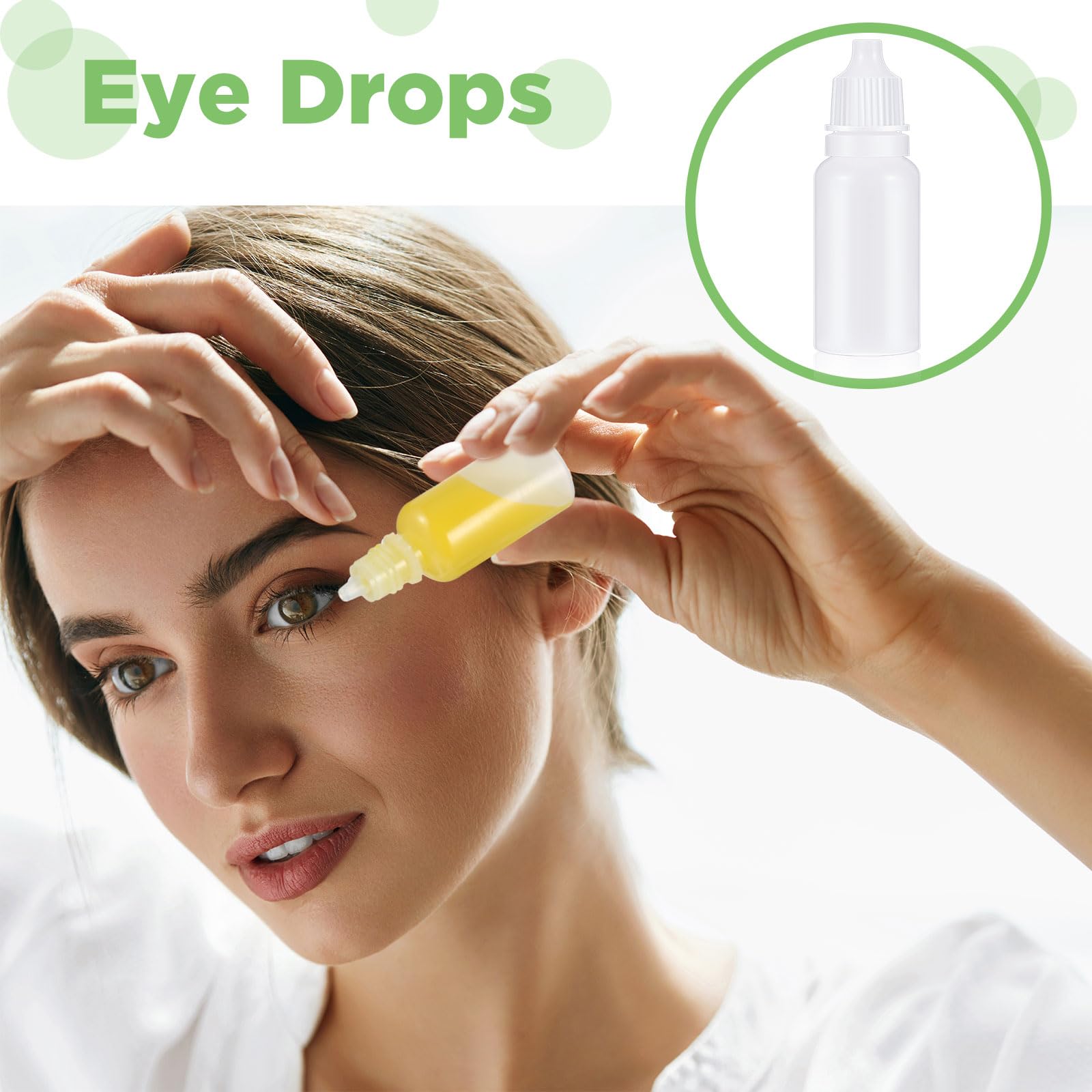 Uiifan 12 Pcs Plastic Squeezable Dropper Bottle Small Empty Liquid Dropper with Screw Cap Portable Eye Dropper Bottle with 2 Funnels 2 Droppers for Eye Drops Oils Saline Essence (White,20ml)