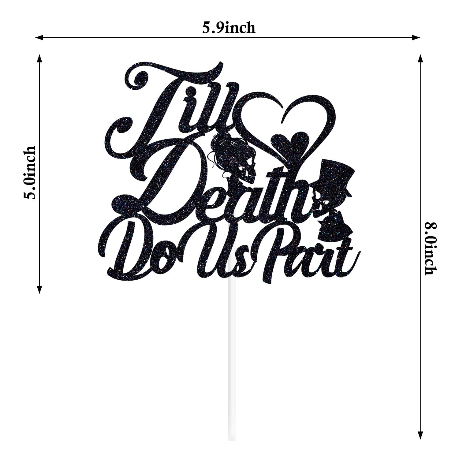 Till Death Do Us Part Cake Topper, Till Death My Love, Halloween Skull Wedding Cake Decor, Wedding Engagement/Bridal Shower Party Decortions