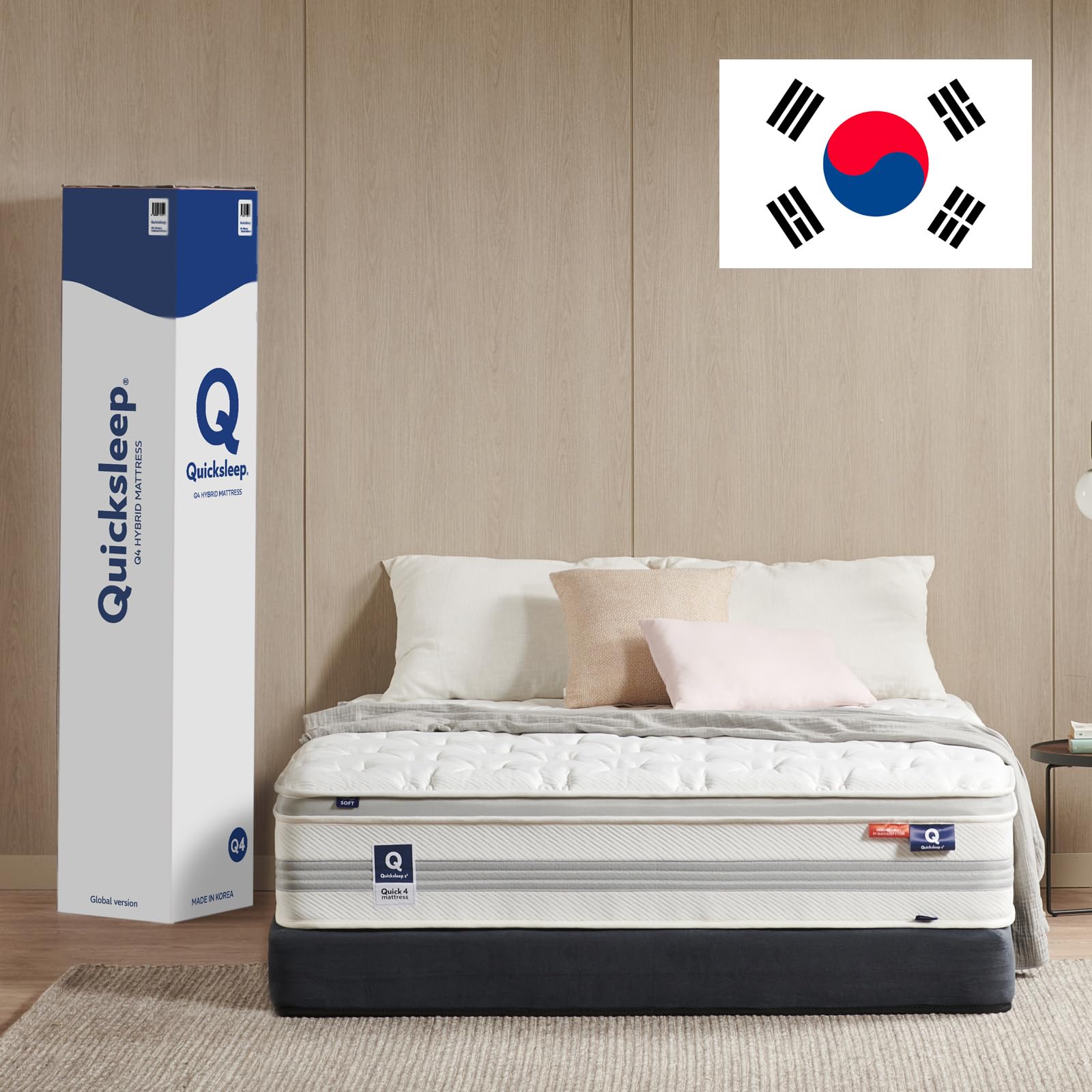 QUICKSLEEP Q4 Z Cube Mattress, Premium 11.5 Inch Two-Sided Mattress Spring Mattress Hybrid Bed in A Box Plush Top Firm Bottom Edge Support Euro Top with Memory Foam High Density Foam (Queen)