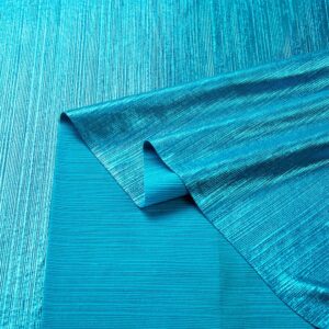 MaiMaiSuan 60’’ Wide Soft Shiny Stretch Metallic Luster Rib Knit Fabric for Dancing Dress Costume Wedding Dress DIY Clothing Fabric(1 Yard,Lake Blue)