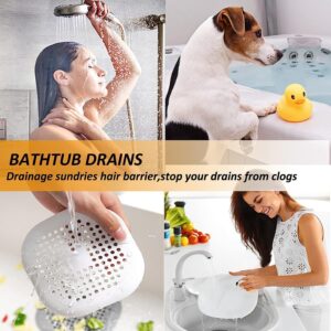 2Pack Drain Hair Catcher, Hair Catcher Shower Drain, Sink Drain Strainer, Shower Drain Cover Hair Catcher Stopper, Shower Drain Protector Sink Strainer with Suction Cups for Bathroom/Kitchen/Bathtub