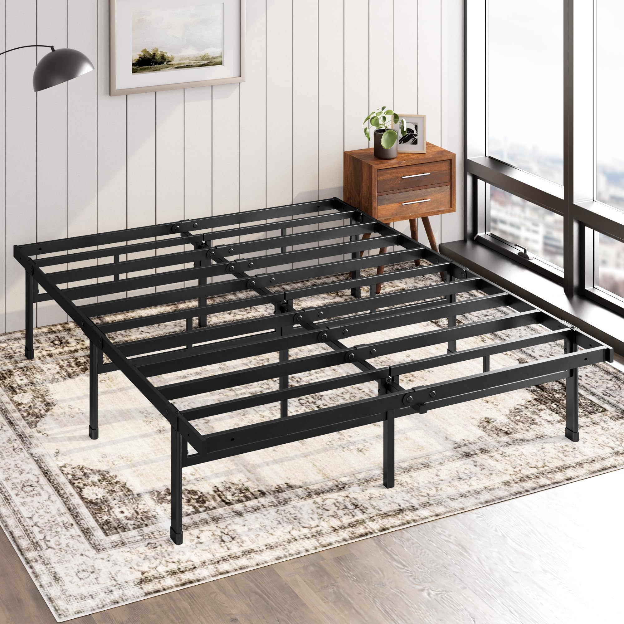 Zinus Justin 14 Inch Easy to Assemble Mattress Foundation, Steel Support, No Box Spring Needed, Full