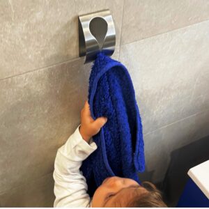 CaeCo Home Self Adhesive Towel Hook Holder Grabber Stainless Steel Kitchen Dish Towel Hook Wall Mount Non Drilling Towel Hangers Rack Hand Towel Hook Tea Towel Holders for Bathroom Kitchen