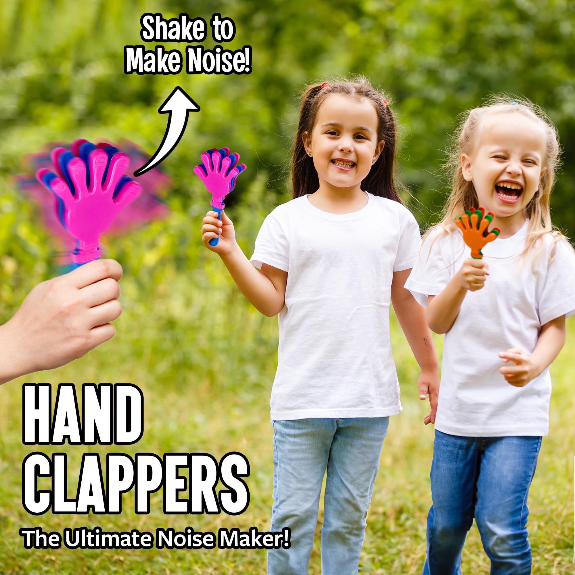 Colorful Hand Clappers - 12 Pack - 7" Noisemakers for Ultimate Party Fun - Sporting Spectacles, Birthday Extravaganzas, and Graduation Celebrations