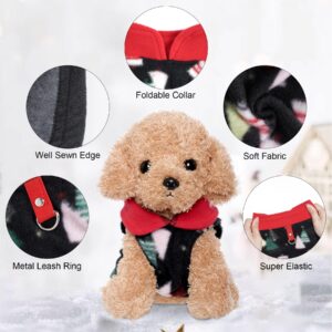 Rbenxia 4 Pieces Red Buffalo Plaid Dog Sweaters with Leash Ring Soft Fleece Vest Dog Pullover Warm Jacket Pet Dog Clothes Winter Dog Outfits for Small Puppy Cat Pets (Medium)