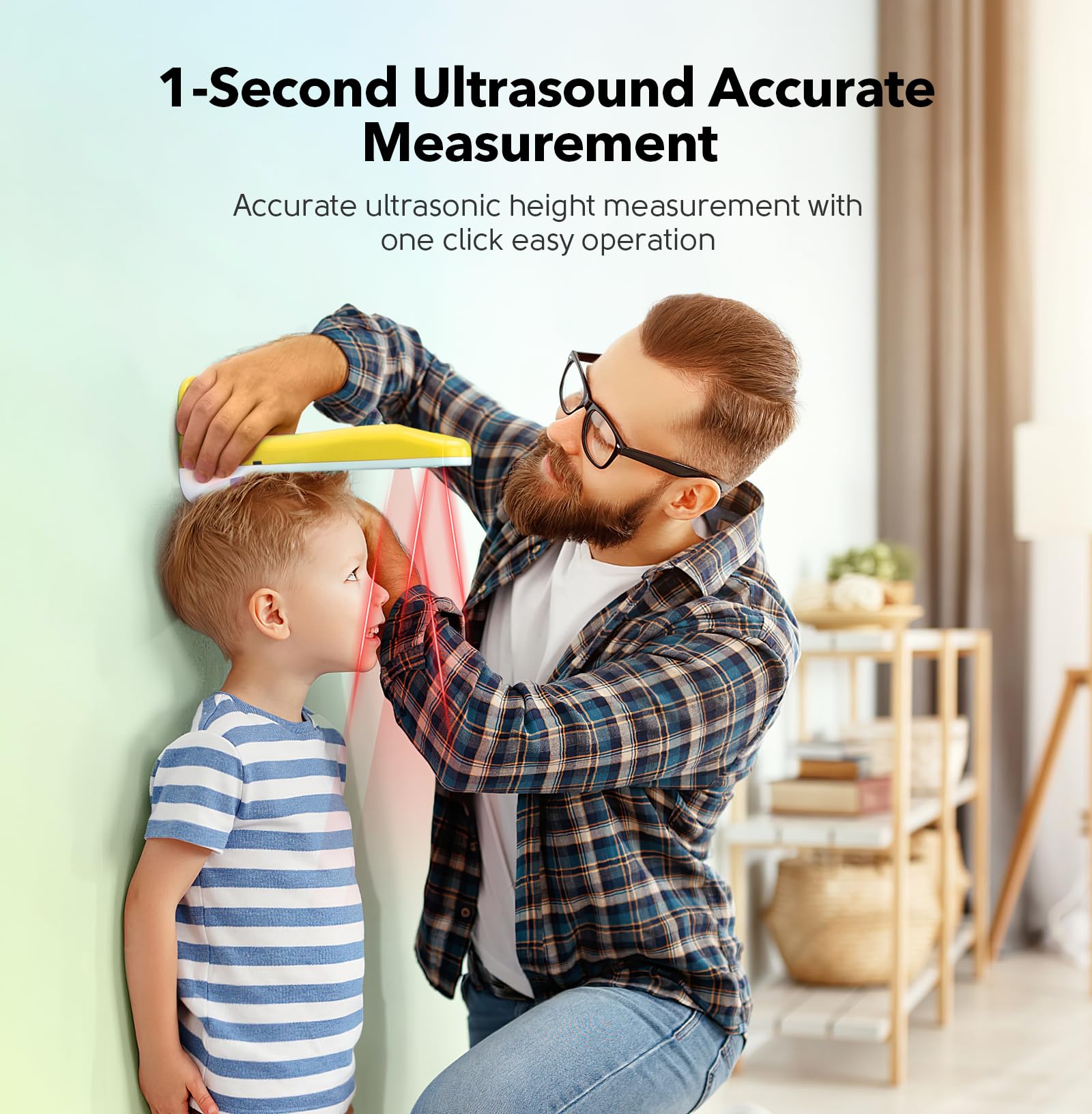 Portable Ultrasound Body Height Stadiometer - Handheld Cordless Height Measurement Device for Children and Adults with Temperature Display decor 30cm-220cm / 11.8in-86.6in