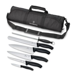 victorinox swiss classic 7 piece bbq cutlery roll set black