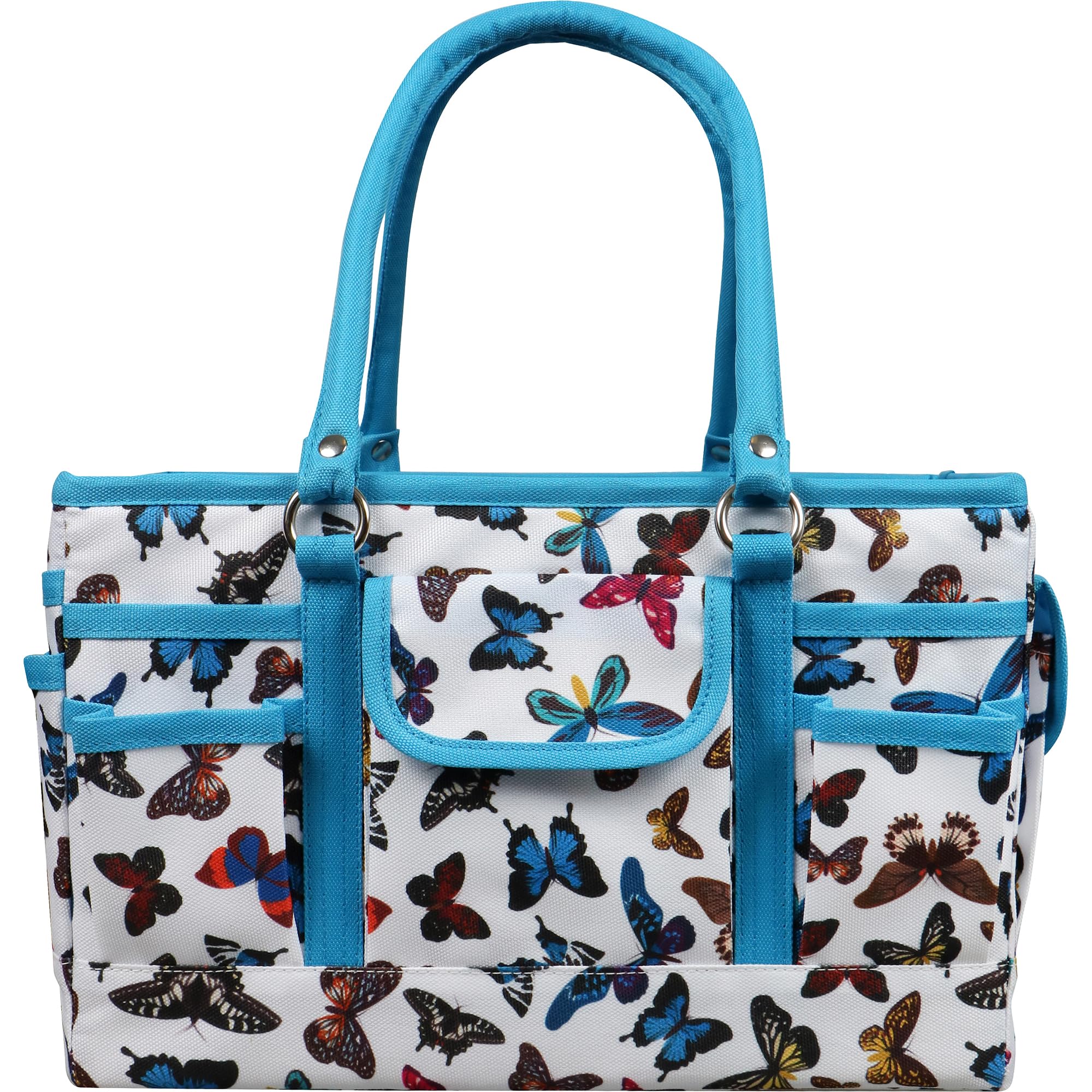 SINGER Storage Collapsible Tote Caddy, Multicolor Butterfly Print