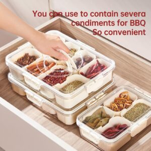 ALEXPRE Divided Serving Tray with Lid,Snack Box,Portable Snack Platters Organizer,Charcuterie Snackle Box Container with 8 Compartments & 5 Forks,Food Storage Containers,Keep Your Candy,Chips Fresh.