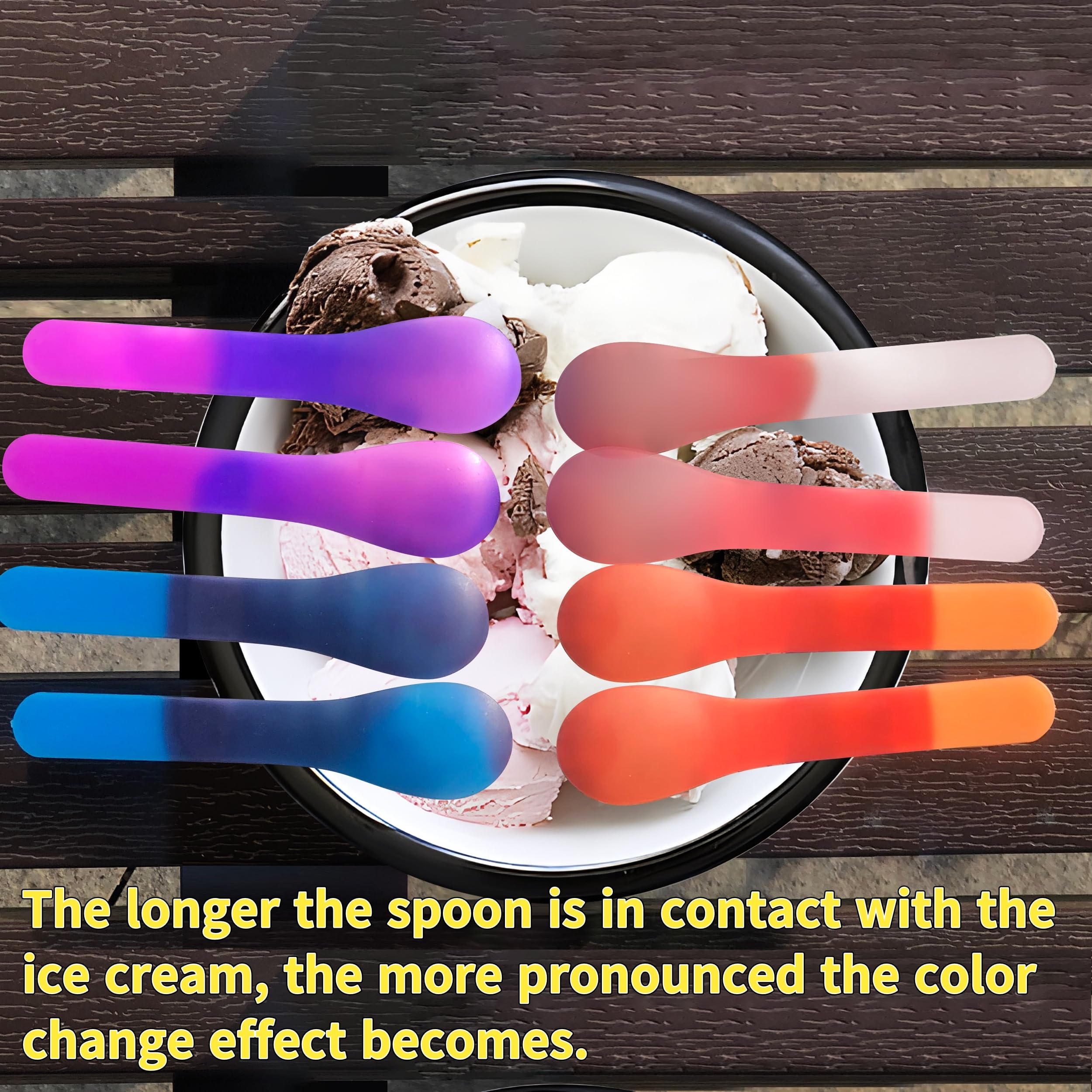 28 Color-Changing Spoons-Ice Cream Spoons-Dessert Pudding Spoons-Birthday Celebration Spoons-Great for Parties-Reusable-Individually Wrapped!