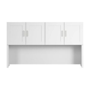 Bush Business Furniture Hampton Heights 72W Computer Hutch in White, Desk Attachment for Home Office or Professional Workspace