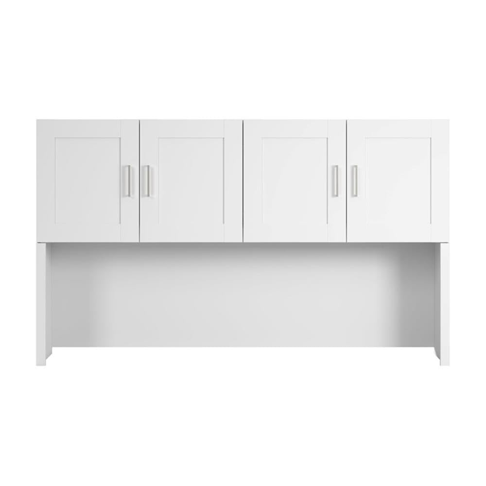 Bush Business Furniture Hampton Heights 72W Computer Hutch in White, Desk Attachment for Home Office or Professional Workspace