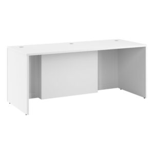 bush business furniture hampton heights 72w x 30d executive desk in white | computer table for personal home office or professional workspace