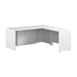 Bush Business Furniture Hampton Heights 72W x 30D Executive L-Shaped Desk in White, Large Computer Table for Home Office or Professional Workspace