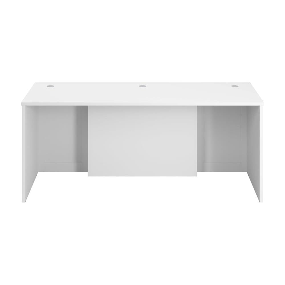 Bush Business Furniture Hampton Heights 72W x 30D Executive Desk in White | Computer Table for Personal Home Office or Professional Workspace