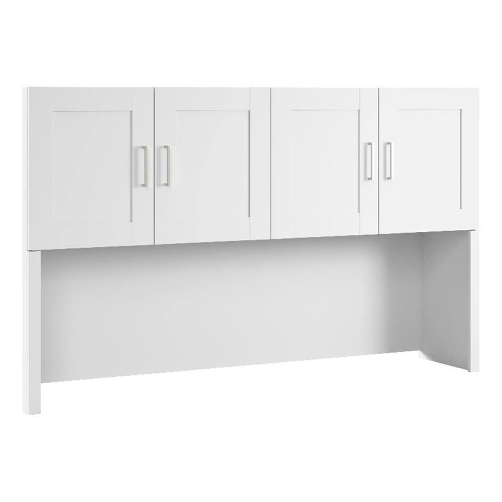 Bush Business Furniture Hampton Heights 72W Computer Hutch in White, Desk Attachment for Home Office or Professional Workspace