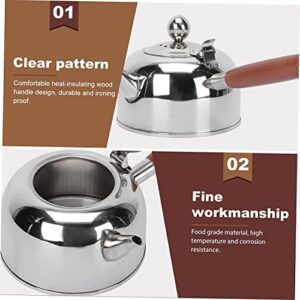 Stainless Steel Whistling Tea Kettle Kettle Heated Travel Coffee Mug Stainless Steel Espresso Maker Portable Kettle For Travel Metal Turkish Pot Boiling Teapot Coffee Pot Anti-scald Water Kettle Home