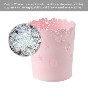 KUYYFDS Round Pink Plastic Trash Can with 1000 mL Capacity, Non-slip Base, for Kitchen, Office, Bathroom