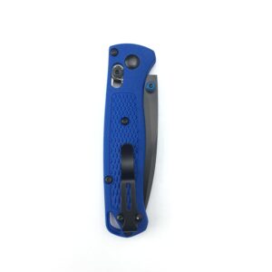 6.5 Inch Manual Open 533 Bugout Folding Knife, Axis Lock Pocket Knife with 2.6 Inch 7Cr17Mov Blade Blue Grivory Handle, Folding Pocket Knife with Belt Clip for Camping Hunting