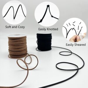 Leather String, 2 Rolls Faux Leather Cord, Flat Suede Leather Lace for Necklaces, Bracelets, Jewelry Making, Tassels, Dream Catchers and Art Crafts