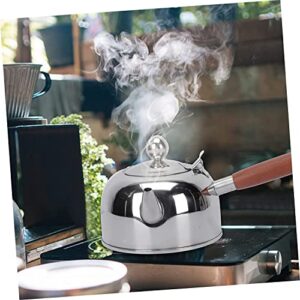 Stainless Steel Whistling Tea Kettle Kettle Heated Travel Coffee Mug Stainless Steel Espresso Maker Portable Kettle For Travel Metal Turkish Pot Boiling Teapot Coffee Pot Anti-scald Water Kettle Home