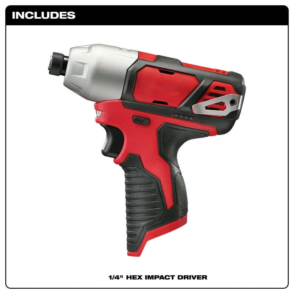 Fits Milwaukee 2462-20 M12 12V 1/4-Inch Hex Impact Driver w/Belt Clip - Bare Tool