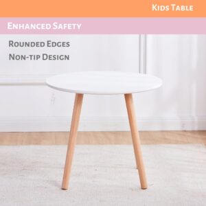 Pozbee White Round Kids Table, Dining Table for Children 2-7 Yr Old, Activity Lego Table, Small, Damage Resistant