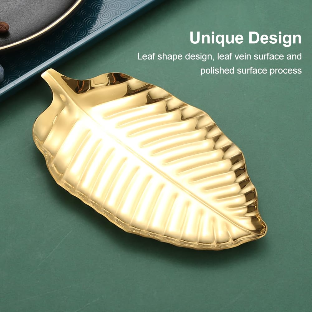 Gold Spoon Rest for Kitchen Counter, Leaf Spoon Rest Stainless Steel Spoon Holder for Stove Top, Spatula Spoon Ladle Utensil Holder Brings a Natural Touch to Your Kitchen(Gold Color)