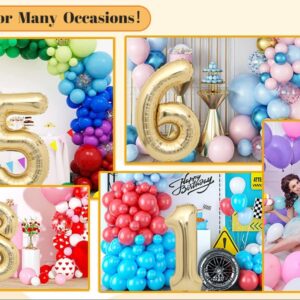 Light Gold Number 0 Balloon Giant 40 Inch White Gold Digit 0 Balloons Helium Foil Number Balloons for Kids Birthday Party Decorations Anniversary Baby Shower Decorations