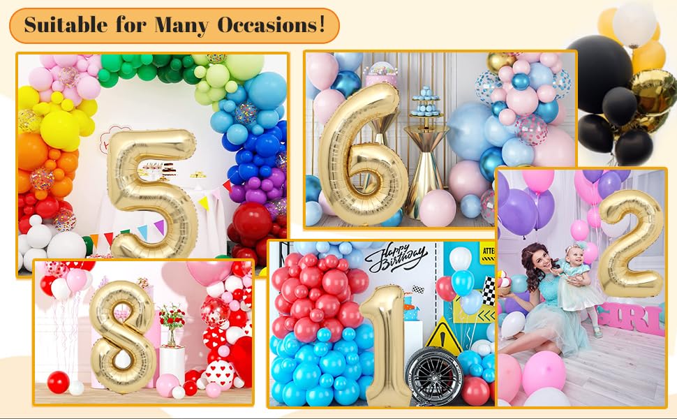 Light Gold Number 0 Balloon Giant 40 Inch White Gold Digit 0 Balloons Helium Foil Number Balloons for Kids Birthday Party Decorations Anniversary Baby Shower Decorations