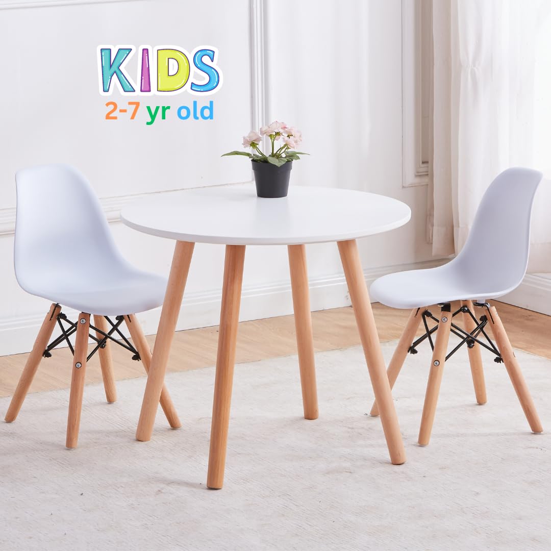 Pozbee White Round Kids Table, Dining Table for Children 2-7 Yr Old, Activity Lego Table, Small, Damage Resistant