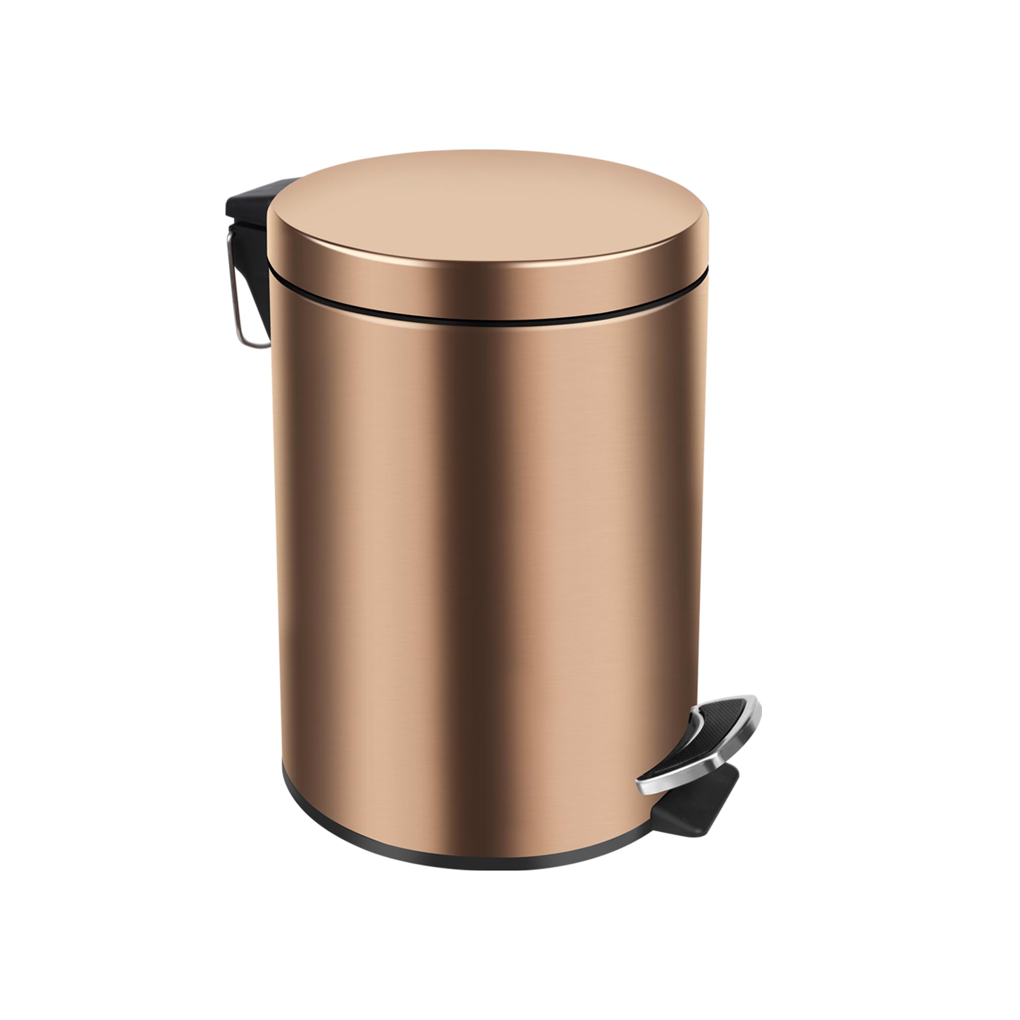 DAMGOLOZA Stainless Steel Step Trash Can - 2.1 Gallon with Soft-Close Lid - Hands-Free Foot Pedal Bin for Kitchen and Bathroom - Gold