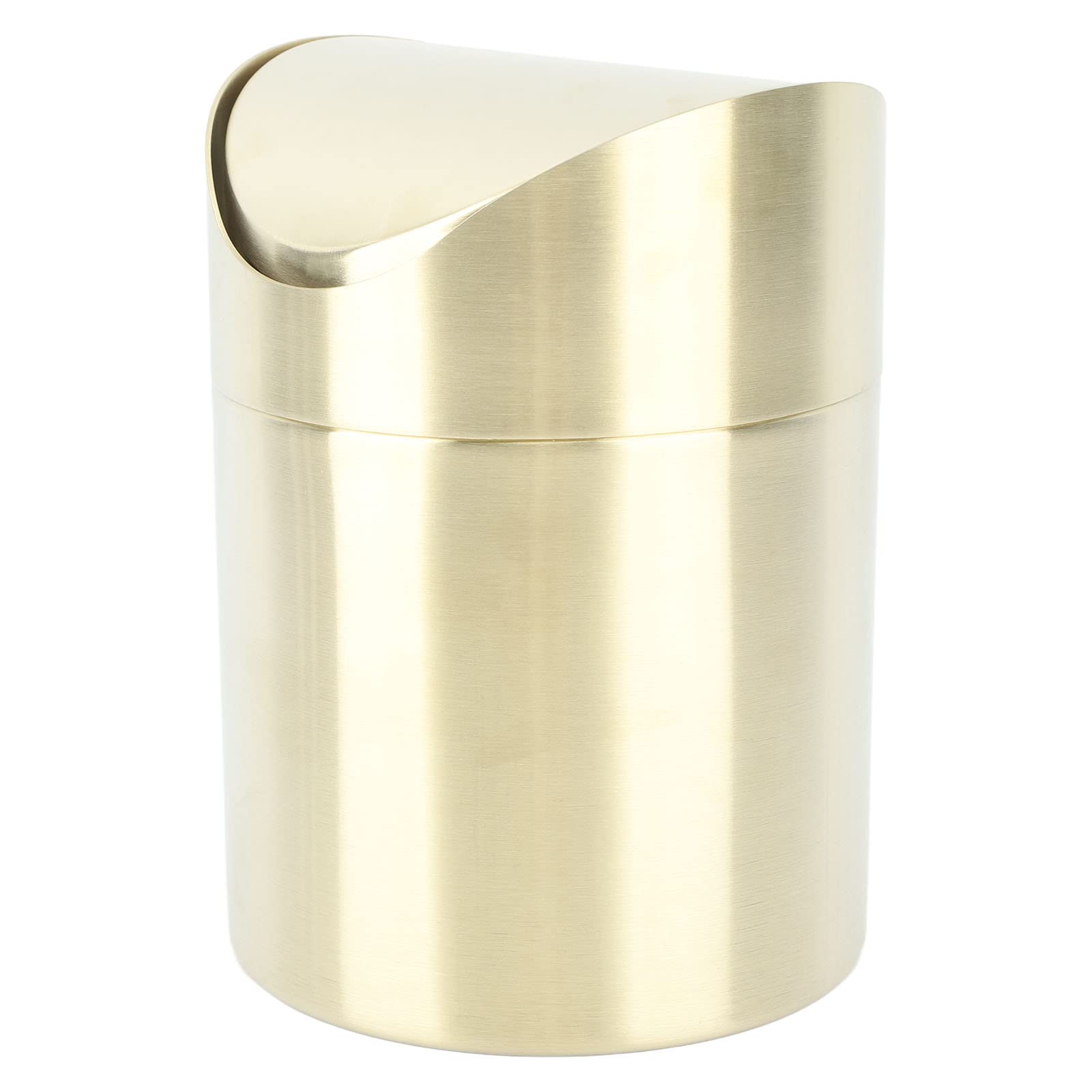 Mini Countertop Trash Can, Stainless Steel Desktop Trash Cans Swing Lid Trash Cans Gold Countertop Trash Bins for Home