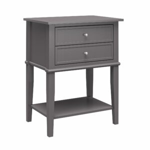 Ameriwood Home Franklin Accent Table with 2 Drawers, Graphite