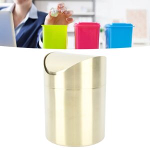 Mini Countertop Trash Can, Stainless Steel Desktop Trash Cans Swing Lid Trash Cans Gold Countertop Trash Bins for Home