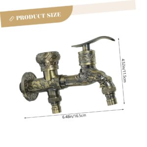 ABOOFAN 2pcs Bathroom Sink Double Head Faucet Antique Kitchen Faucet Spigot Bath Faucet Cold Water Faucet Bathroom Faucet Vanity Sink Faucet Mouth tap Hose Cold Alone Zinc Alloy