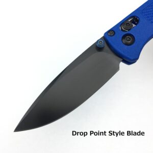 6.5 Inch Manual Open 533 Bugout Folding Knife, Axis Lock Pocket Knife with 2.6 Inch 7Cr17Mov Blade Blue Grivory Handle, Folding Pocket Knife with Belt Clip for Camping Hunting